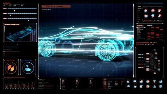 未来展示中的汽车技术小车随线行驶4k2.