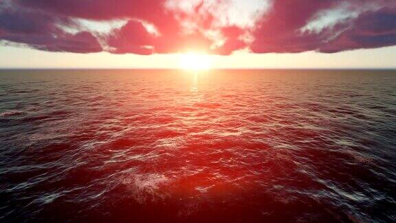 无边的海洋上温柔的日落