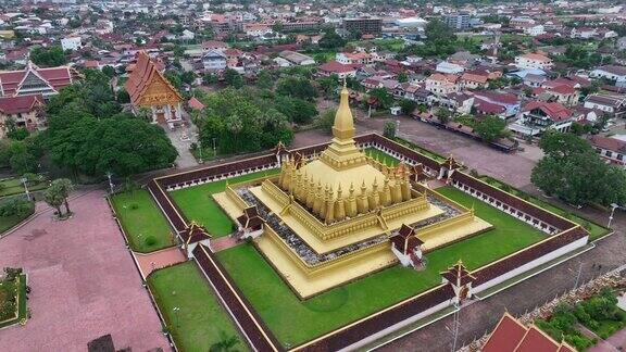 老挝万象帕塔銮的鸟瞰图