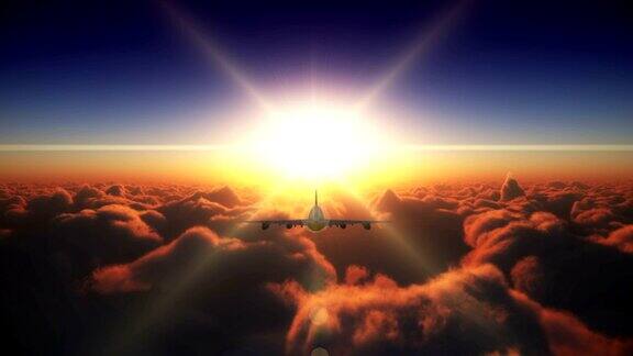 飞机在云层上飞行