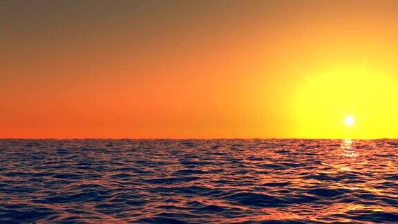 日落在海上时间流逝
