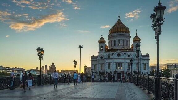4K时间推移-基督救世主大教堂莫斯科的著名景点俄罗斯