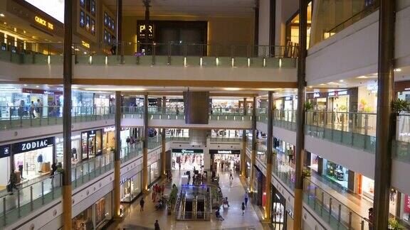 班加罗尔市著名商场主厅内部全景4k印度