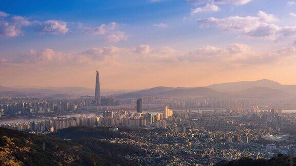 韩国首尔城市景观和摩天大楼韩国