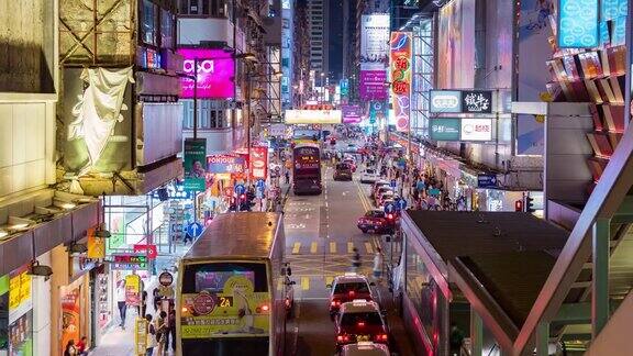 时光流逝:香港孟角附近的交通状况