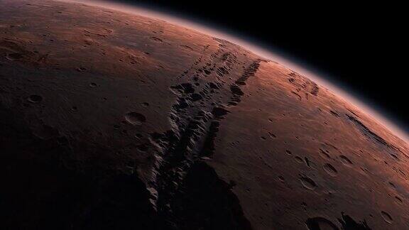 火星行星在外层空间旋转行星火星去太空中的红色星球火星旅行这段视频由美国宇航局提供
