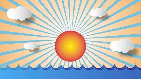太阳云和海洋动画