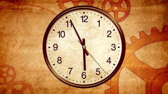 古老的时钟背景在旧钟上消磨时间回到历史