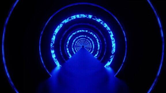 蓝色斑点环隧道背景VJ循环