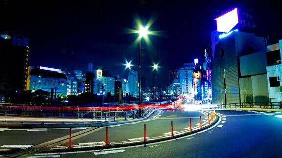 日本东京池袋的夜晚时光流逝