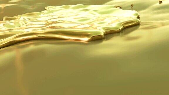 描绘液体黄金滚上岸的动画