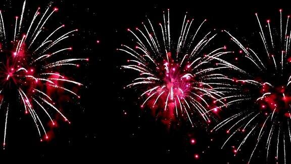 五颜六色的烟花在夜空中爆炸色彩鲜艳的庆典和活动