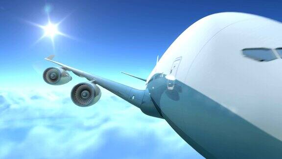 飞机飞越云层