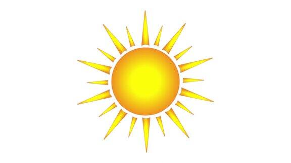 太阳矢量图形图标简单的按钮动画脉冲射线