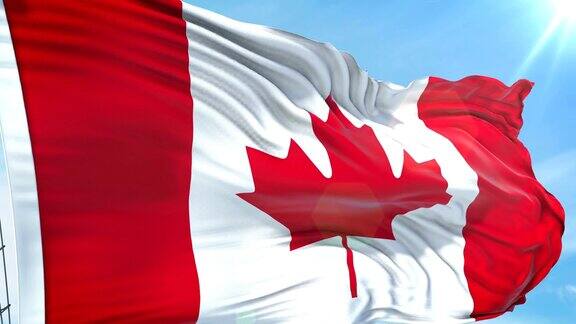 加拿大国旗-慢动作-4K分辨率