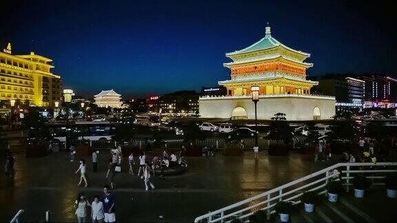 西安钟楼夜景中国