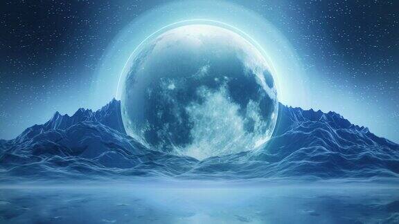 幻想冰上的满月