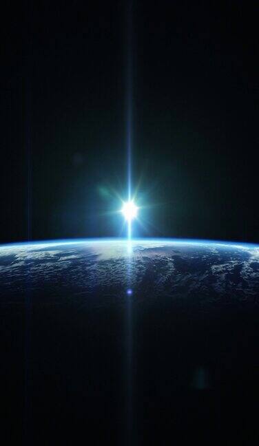美丽的“垂直”日出从太空