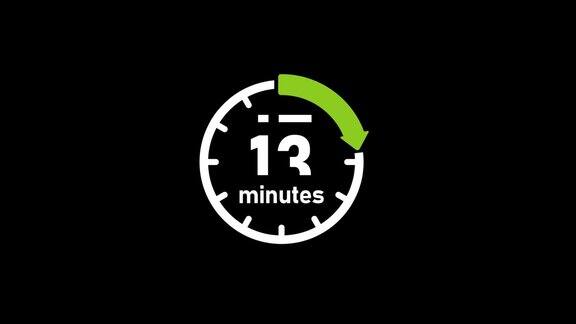 时钟、计时器(时间流逝、等待时间)动画(4K)|15分钟