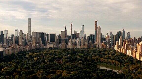 鸟瞰图中央公园曼哈顿纽约市4K