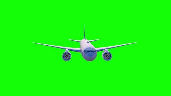 商用飞机旋转飞机360旋转绿屏