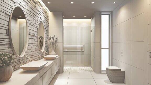 现代极简主义浴室空白无纹理
