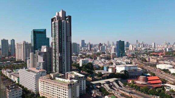 曼谷城市鸟瞰图有很多高层建筑