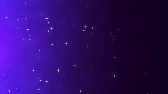 金色的星星在紫色的夜空中闪烁