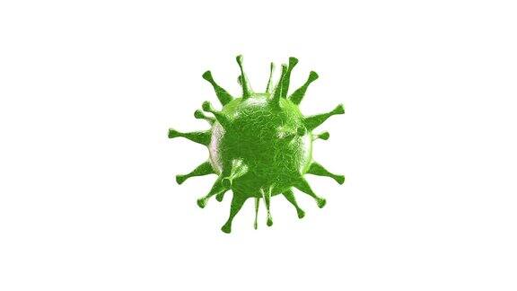 冠状病毒可循环动画白色背景哑光图像技术Alpha通道