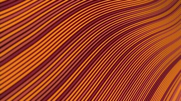 波浪运动背景的弯曲多色线抽象的浮动背景装饰设计3d渲染数字动画高清