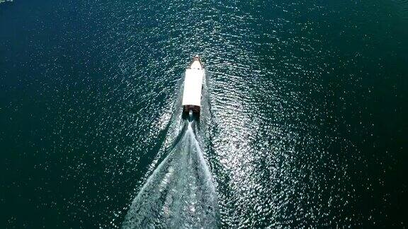 一艘摩托艇漂浮在克诺杰维察河上四周是睡莲