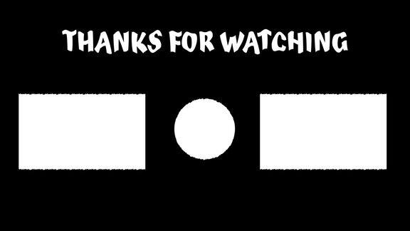 感谢收看“黑色背景的动态图形结束屏幕”视频节目