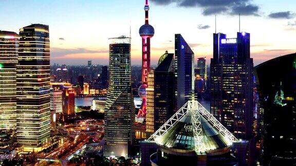 上海陆家嘴城市景观的时间流逝