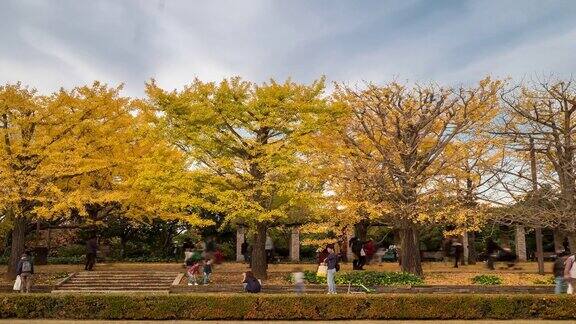 延时:行人拥挤的立川花园日本东京