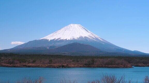 从正二湖看富士山放大