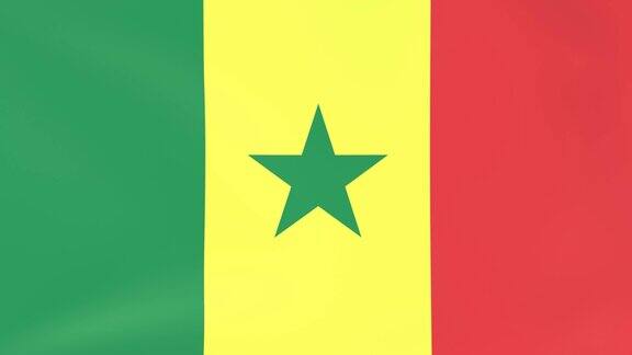 3DCG拍摄的塞内加尔国旗迎风飘扬的视频