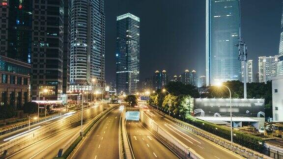 LA上海市中心的夜晚上海中国