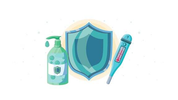 防护用抗菌肥皂瓶和温度计