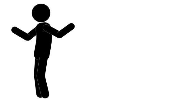图标人奔跑和停止的呼喊动画人物2D图卡通动画象形人物独特的轮廓矢量图标集动画姿态在透明的背景移动活动变化