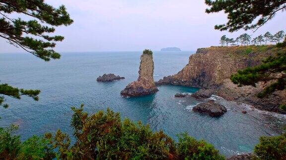 韩国济州岛的OedolgaeRock