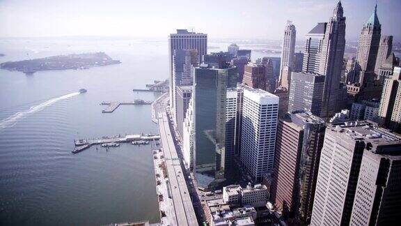 曼哈顿东部上空的航拍