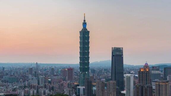 台湾台北市著名高楼全景