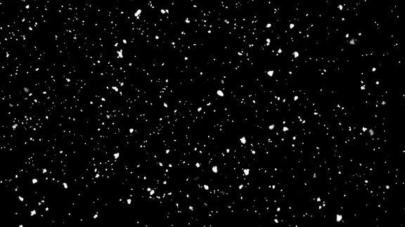 冬季降雪雪孤立的黑色背景