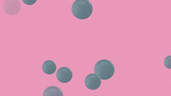 抽象飞行气泡可循环动画粉红色背景