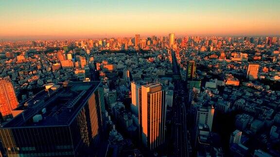 东京的城市景观从涩谷