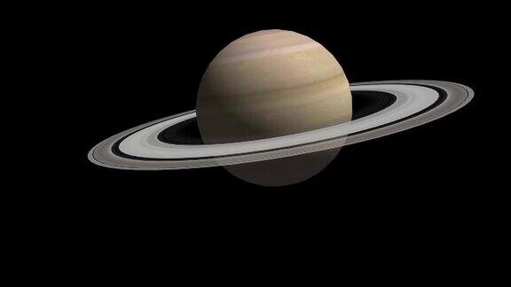 土星行星与旋转的小行星环的空间背景