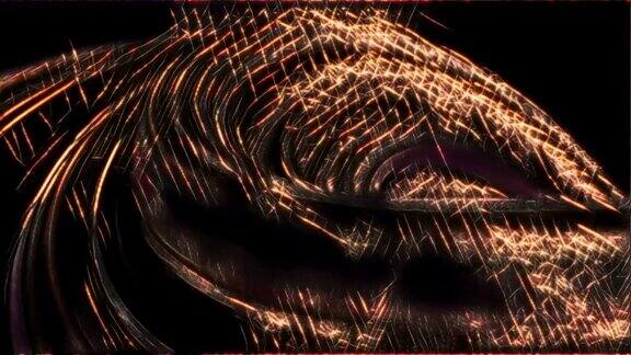 扭曲旋转发光火花的抽象动画无缝循环数字概念艺术