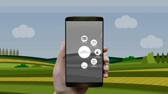 智能农业智能农业信息图形图标智能手机移动物联网4工业revolution.3