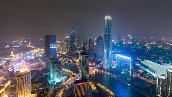 TianjinSkylineatNight天津中国