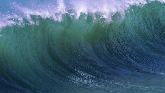 慢动作太平洋巨浪冲浪管